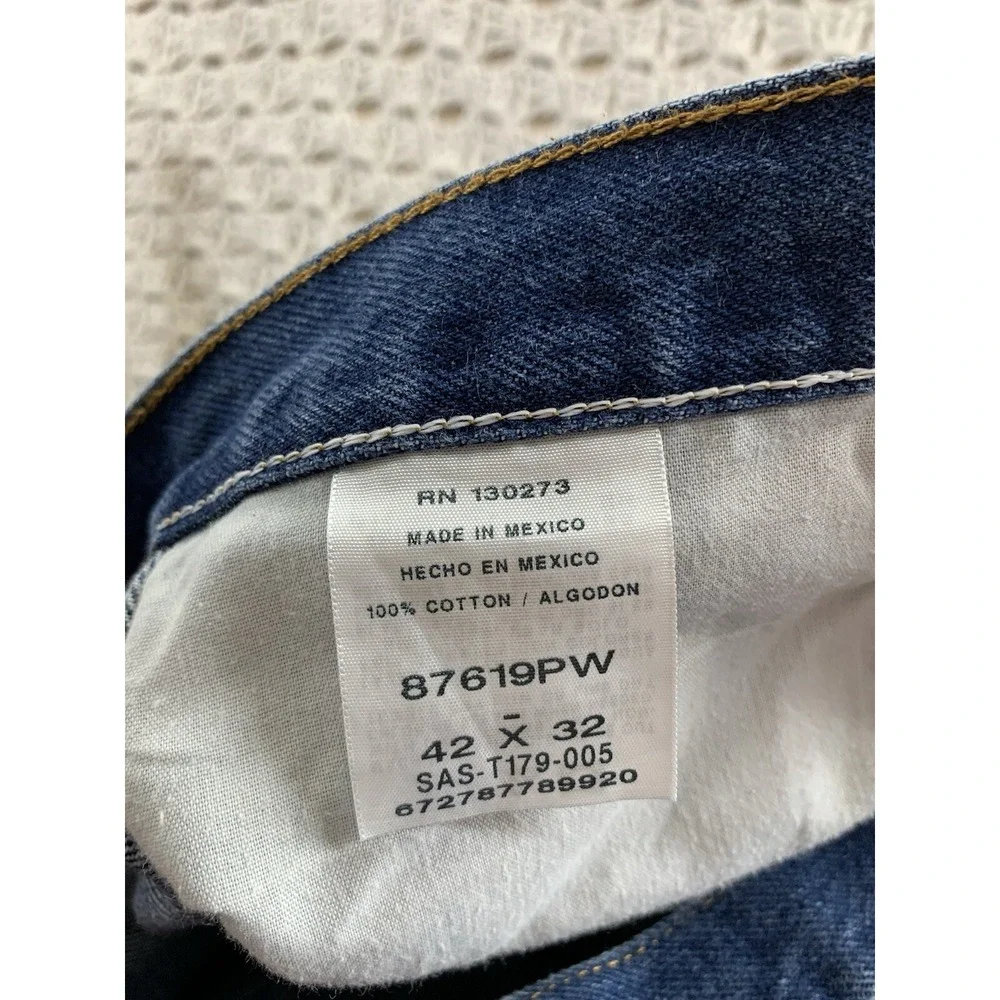 Rustler Jeans Men's 42x32 Medium  Wash Blue‎ Denim 100% Cotton 87619PW